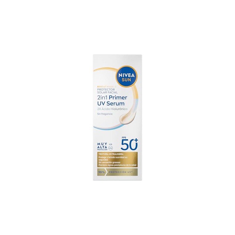NIVEA Sun Primer 2en1 UV Serum 30ml, Prebase de maquillaje