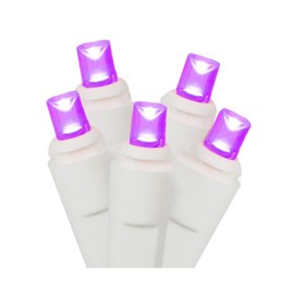 Vickerman - Juego de 100 Luces LED Multicolores de Gran Angular con Cable Blanco, Púrpura (Purple LED), 100Lt, 1