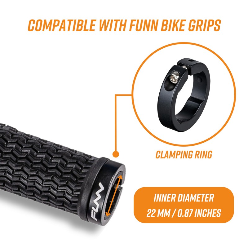 Funn Alloy Bike Grip Clamping Rings for Hilt, Holeshot MTB