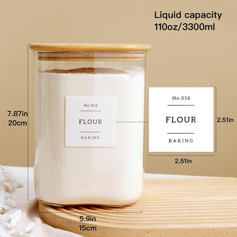 Large glass flour and sugar containers with 132 Kitchen Pantry