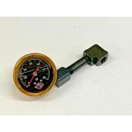 working class choppers BLACK pipe MOUNT BRASS IRONHEAD SPORTSTER OIL PRESSURE GAUGE bobber black 60