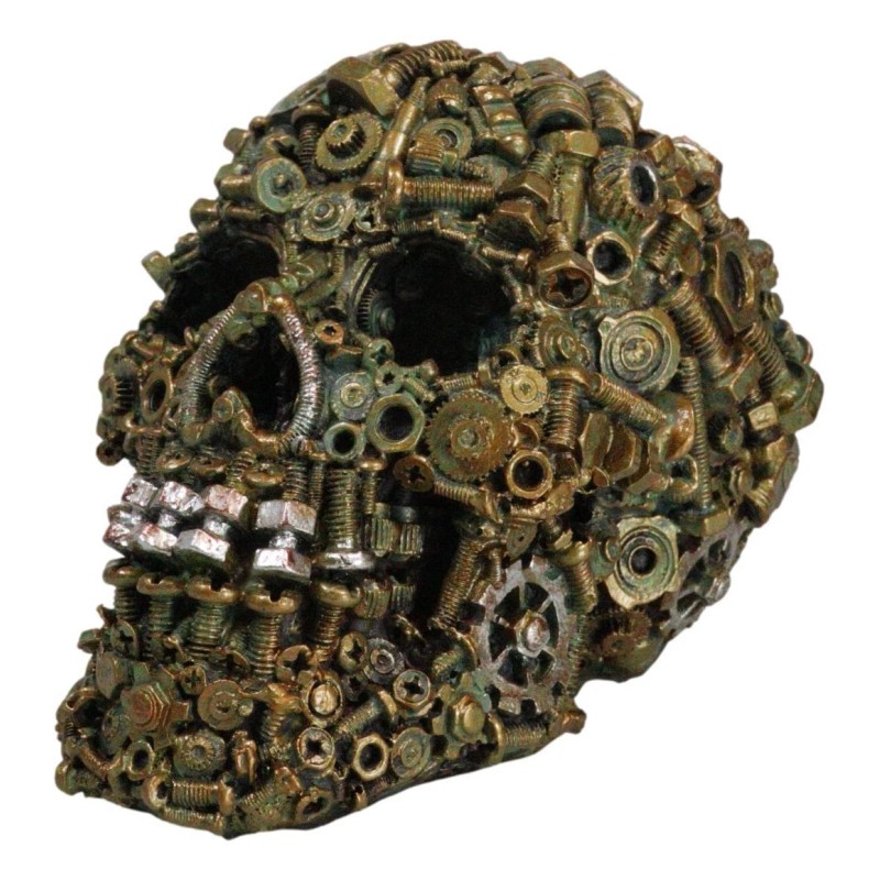 Steampunk Junkyard Gearwork Mechanic Gears Nuts Bolts And Screws Skull