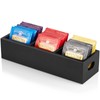 DRASTAR Tea Bag Organizer, Black Wooden Tea Bag Holder, Tea