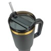 Obiatar 40oz Stainless Steel Travel Tumbler With Gold Accent| Double-Wall