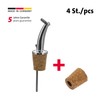 Westmark 4 spirits/oil pourers + 4 replacement corks, extra short,