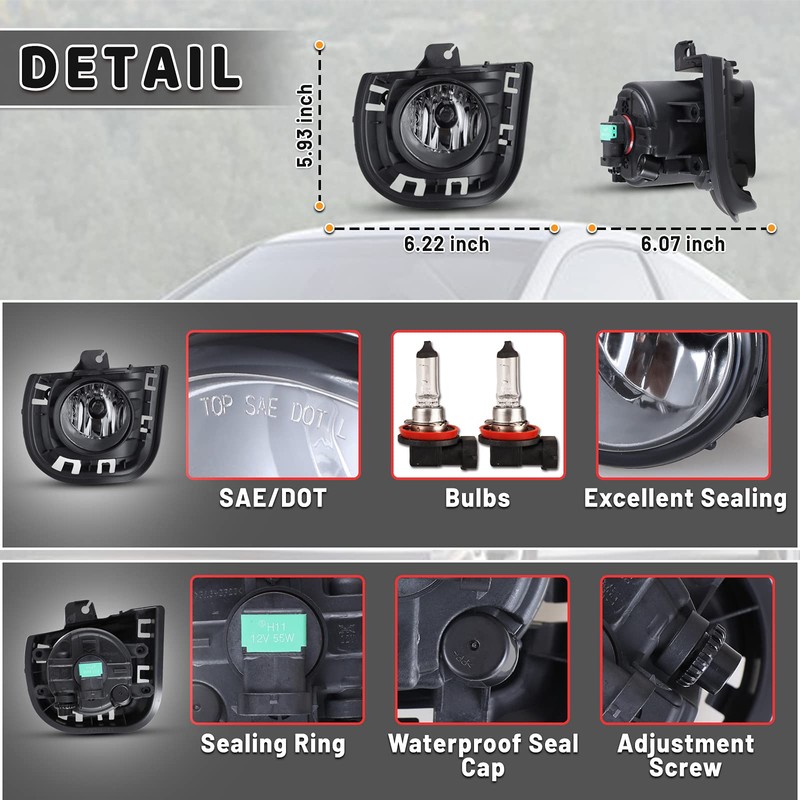 AUTOWIKI Fog Lamp Fit For 2014 2015 2016 Scion TC