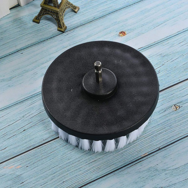 Wixine 1Pcs 5" White Drill Brush Attachment for Cleaning Carpet