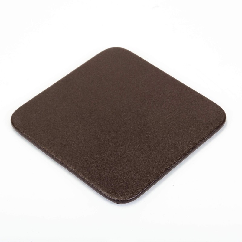 Dacasso Chocolate Holder Brown Leather 10 Square Coaster Set
