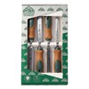 Stubai 357104 Special Woodchiselset Cork Handle 4-pcs, Green/Brown/Silver
