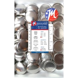 50 Buttons to Cover - Made in USA - Self Cover Buttons with wire Eyes - size 75 with Tool