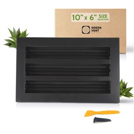 GREEN VENT - Vent Cover 10x6 - Decorative Aluminum Air Vent Covers for Wall, Ceiling and Floor, Register Grille, Wall Register, Linear Slot Diffuser, Quiet Operation HVAC Cover for Home - Black