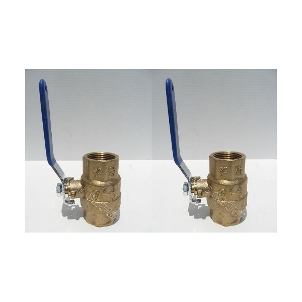 2 PACK New BRASS 1" BALL VALVE FPT X FPT