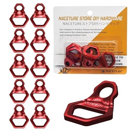 NACETURE Motorcycle Tie Down Anchors, Heavy Duty Stainless Steel, 10 Pieces, Dirt Bike Tie Down Rings, Accessories for Truck, RV, Trailer, Truck, Bed Tension Anchors (Red 10 Pack)
