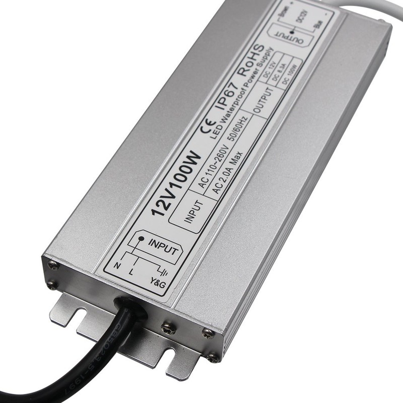 LED Driver Waterproof IP67 Power Supply 100W 12V DC 8.5a