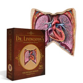 Human Thorax Anatomy Puzzle - Adult Jigsaw Puzzles Unique Gifts for Kids, Nurses, Doctors, Medical Students, Educational Science - 411 Piece Teen Floor Puzzle - Genius Games Dr. Livingston Body Model