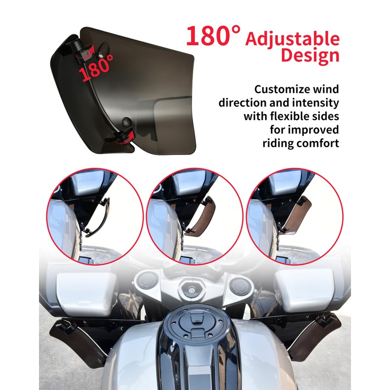Adjustable Side Wings Wind Air Deflector Fairing for Road Glide