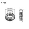 sourcing map MF74ZZ Flanged Ball Bearing, 4pcs 4x7x2.5mm Chrome Steel