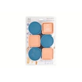 Core Kitchen Mini Condiment & Sauce Containers - Set of 12 - Blue and Peach