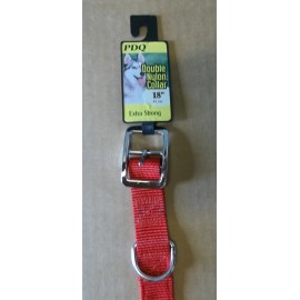 BOSS PET PRODUCTS DOG COLLAR, 18" DOUBLE NYLON, EXTRA STRONG, BOSS PET PRODUCTS, INC, RED