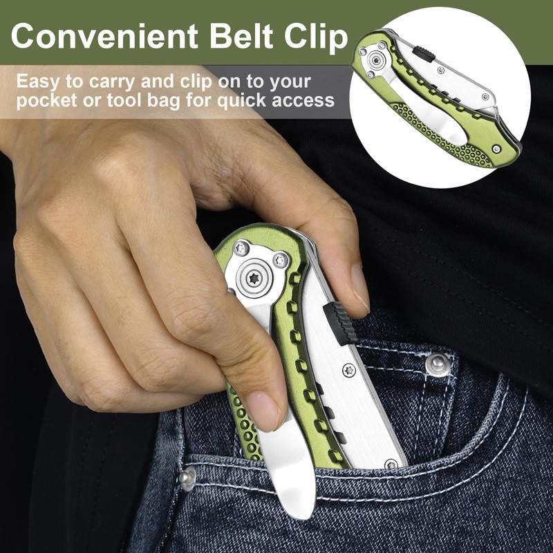 Vickay Folding Utility Knife, Box Cutter with 5 SK5 Quick