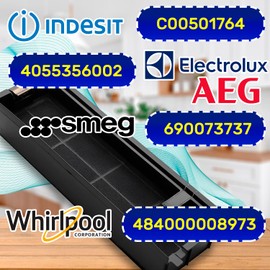 Cooker Hood Carbon Filter Type 60 372 x 114 x 75 mm with Original Code 484000008973 for Whirlpool 4055356002 for AEG for Electrolux 690073737 for Smeg C00501764 for Indesit - MONTERAL
