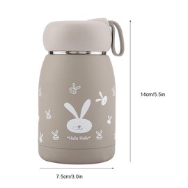 Insulated Coffee Bottle Stainless Steel Vacuum Cup Cute Pattern, Mini Insulated Travel Cup Insulated Cup Water Bottle Adult for Office Outdoor Use (Coffee)