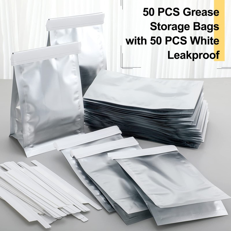 50 Pcs Disposable Grease Storage Bags Bacon Container Bags Hold