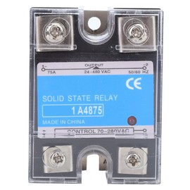 Single Phase Solid State Relay 70-280VAC Input 24-480VAC Load AC AC SSR Electrical Equipment for CNC Machinery(BERM-1 A4875（75A） )