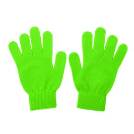 DOOVID Knit Gloves for Adults - Men & Women's Stretch Warm Fluorescent Green Full Finger Knitted Gloves