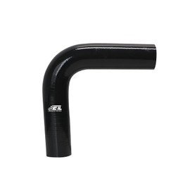 ETL INDUSTRIES 2" ID, 7" Leg Length 90 Degree Elbow Silicone Coupler Hose, 4-Ply Reinforced Universal Silicone Pipe Hose Turbo Intake Tube Intercooler Piping Black