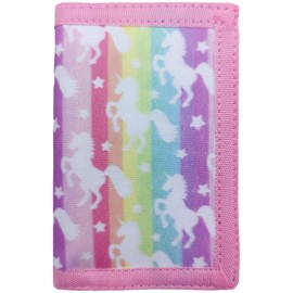 AI-DEE RFID Trifold Canvas Outdoor Sports Wallet for Kids - Front Pocket Wallet with Magic Sticker (Navy Blue2)