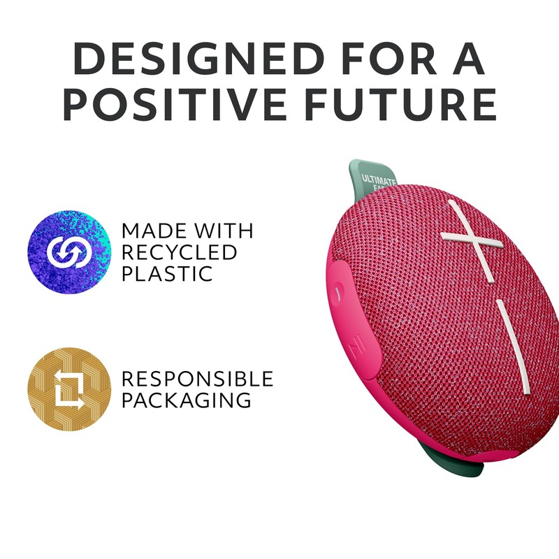 ULTIMATE EARS MINIROLL Ultra-Portable Waterproof Bluetooth Speaker, Big Bass, IP67