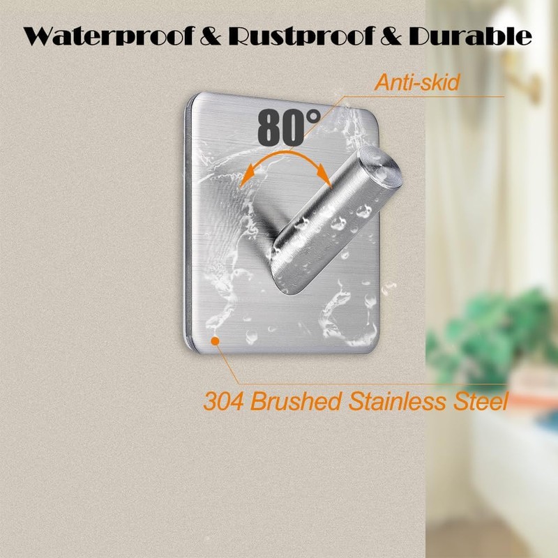 Fotosnow Locking Curve Adhesive Coat Hooks: Anti-Slip 15LB Towel Hooks