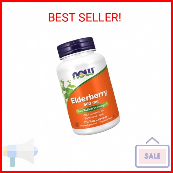 NOW Foods Supplements, Elderberry (Sambucus nigra)500 mg, 10:1 Concentrate, 120