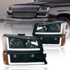 Fullux LED DRL Headlight Assembly Headlights, Compatible with 2003-2006 Chevy