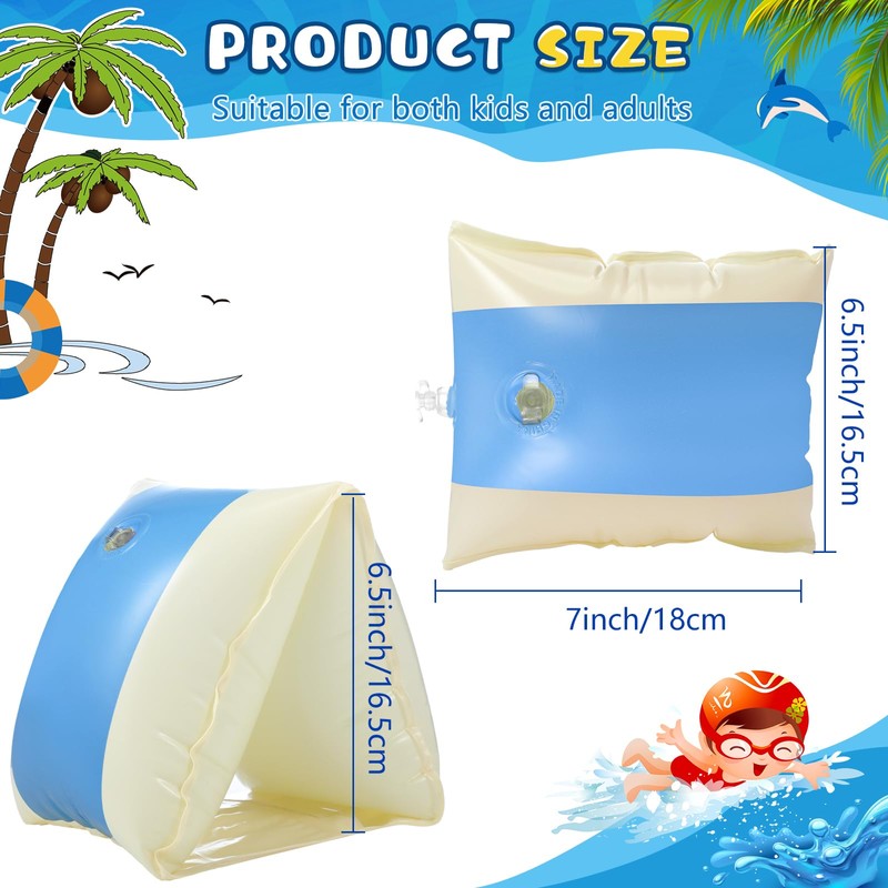 ShinyRelief Arm Floaties Inflatable Striped Arm Band PVC Pool Floats