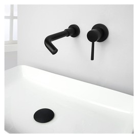 WIMPBLADB Solid Brass Basin Faucet Concealed Wall Mounted Bathroom 360° Free Rotate Spout Single Handle Hot Cold Water Bath Sink Mixer Tap