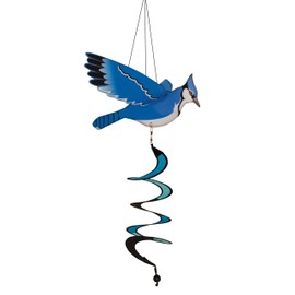 In the Breeze 4981 Blue Jay Outdoor Hanging Decoration — Theme Twister,13" W x 24" H x 13" D