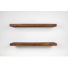 LETTO Set of 2 Solid Wood Floating Shelves - Rustic