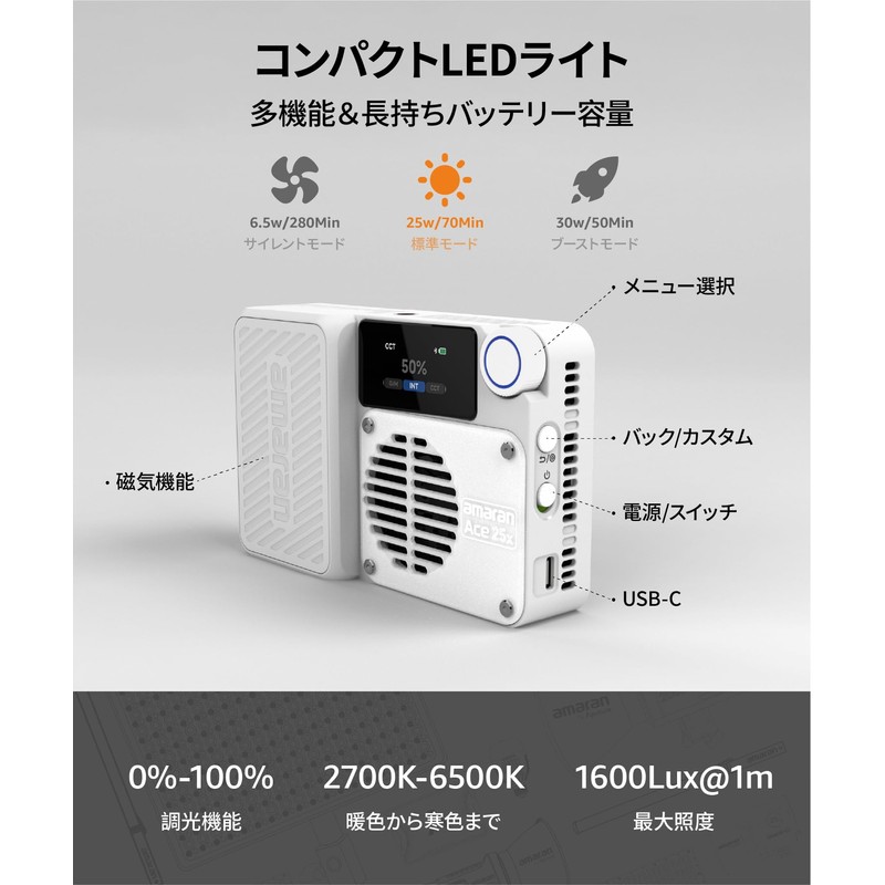 amaran ACE25X Small Video Light (Silver)