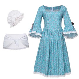 GRACEART Colonial Girls Dress Prairie Pioneer Costume 100% Cotton Calico