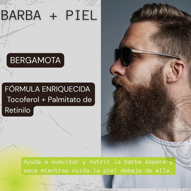 Aceite para Barba y Piel Barba Áspera, Seca y de
