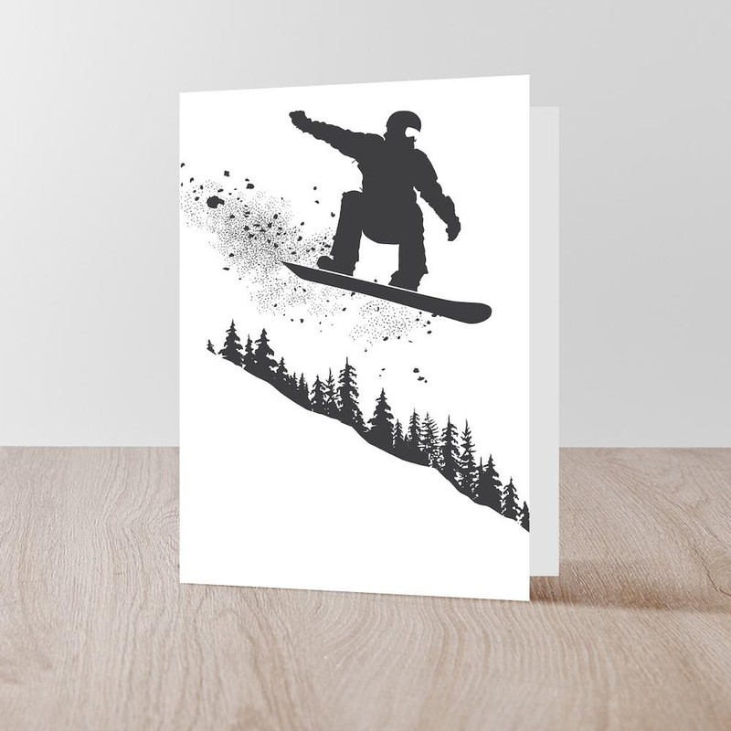 CafePress Snowboarder Folded Greeting Card Glossy