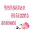 Flower Press on Nails Medium Square French 3D Pink Gradient
