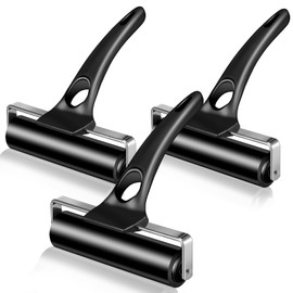 Frienda 3 Pcs Rubber Roller 4.7 Inches Black Rubber Brayer Rollers Ink Roller Tool Ideal for Gluing Printing Inking Block Paper Crafting Press Printmaking Wallpaper Stamping Scrapbooks
