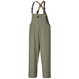 Pioneer Waterproof Oil-Resistant Bib Pants - Work Overalls for Men - Khaki Green