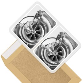 Rectangle Stickers (Set of 2) 10cm - Turbo Charger Car Men's Fun Decals for Laptops,Tablets,Luggage,Scrap Booking,Fridges, #38178
