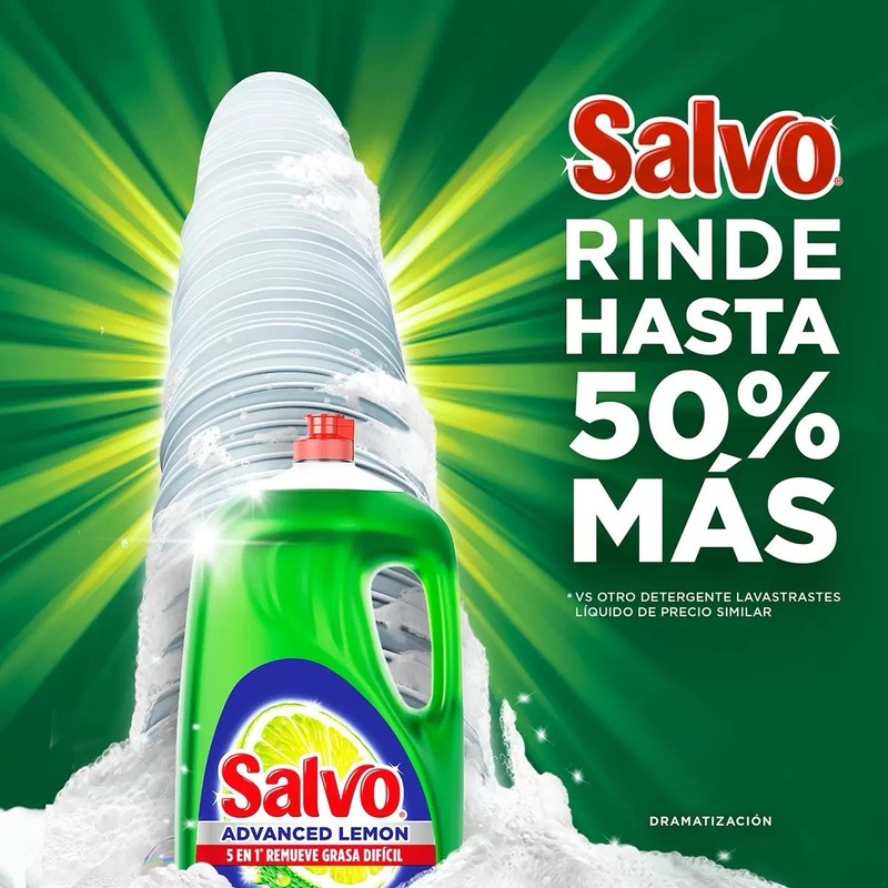 Salvo Advanced Lemon Liquid Dish Soap – 2.6 L (88