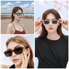 RUNHUIS Vintage Rectangle Sunglasses Women Men Retro Small Square Chunky