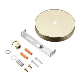 Aspen Creative 21510-31 Chandelier & Light Fixture Canopy Kit, 4-3/4" Diameter, 7/16" Center Hole, 1 Pack, Brass